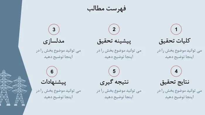 نمونه پاورپوینت پایان نامه کارشناسی ارشد برق – تعداد اسلاید: 23 — تصویر ۳