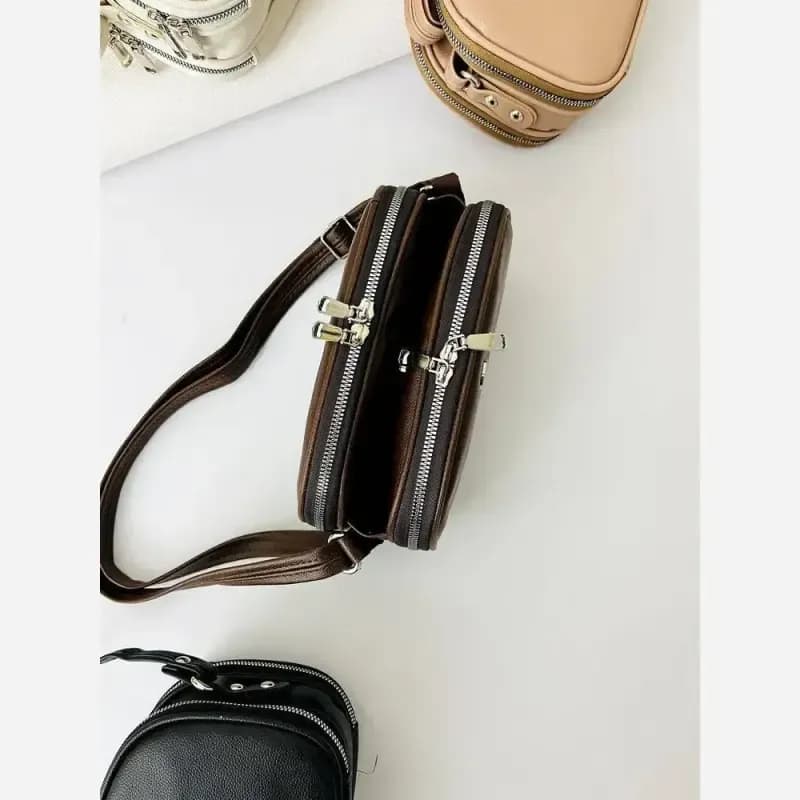 کیف سالی سه خونه دستی و دوشی زنانه سایز 22 در 15 رنگ بندی متنوع — تصویر ۵