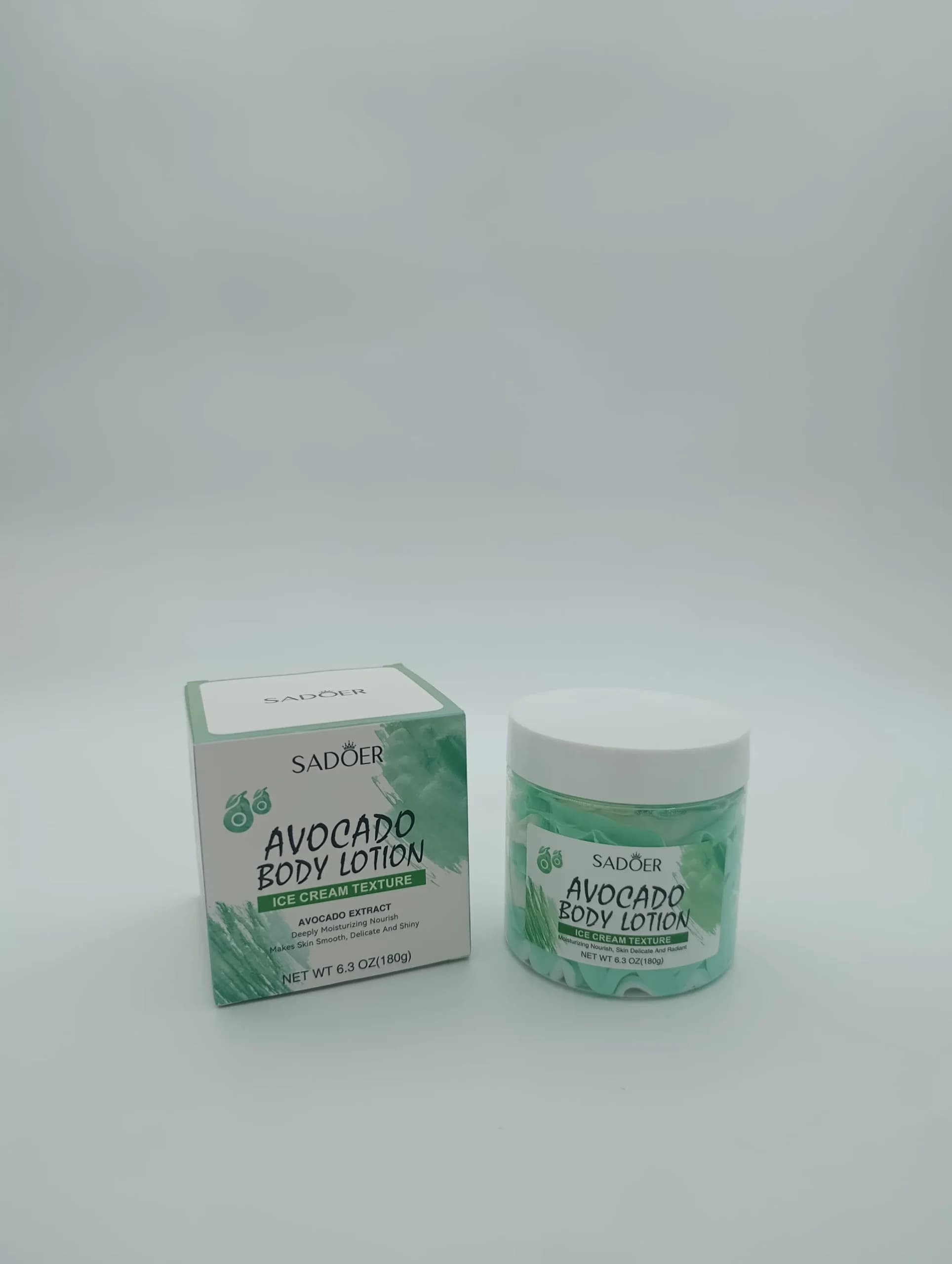 لوسیون بستنی بدن سادور Sadoer با عصاره آووکادو حجم ۱۸۰ گرم (آبرسان و سفت‌کننده پوست)