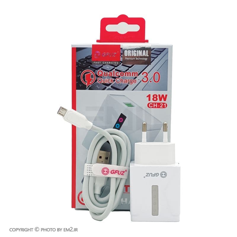 شارژر MICRO فست 18W GFUZ مدل CH-21 اورجینال — تصویر ۲