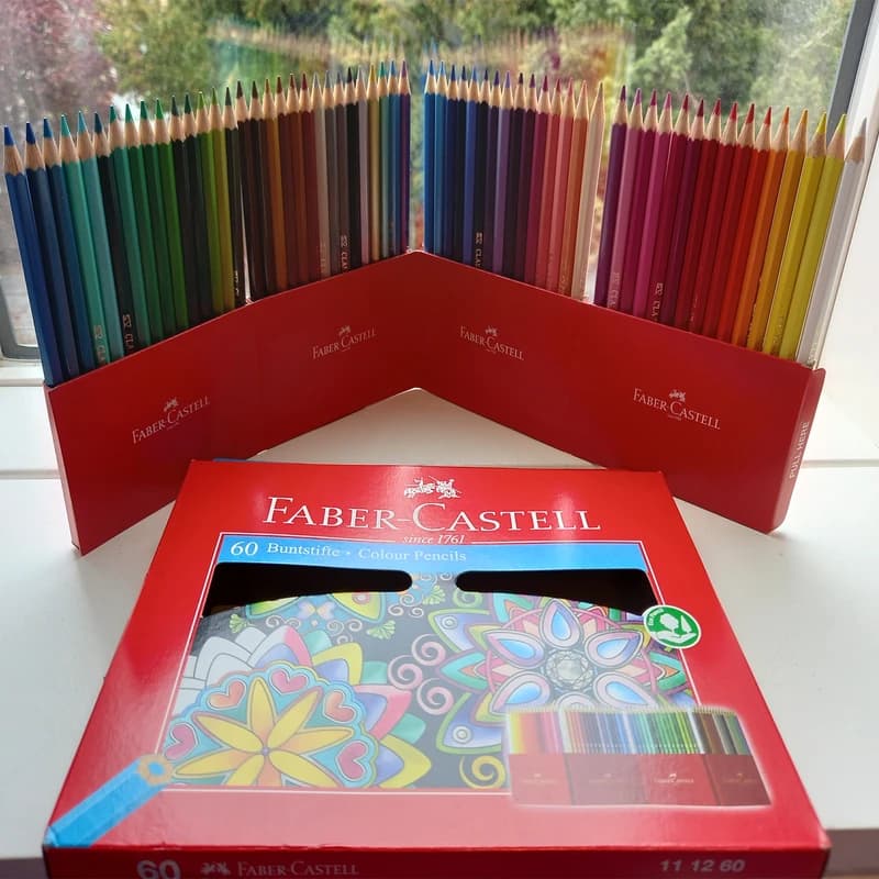 مداد رنگی 60 رنگ جعبه مقوایی فابرکاستل FABER-CASTELL کد 111260 — تصویر ۲