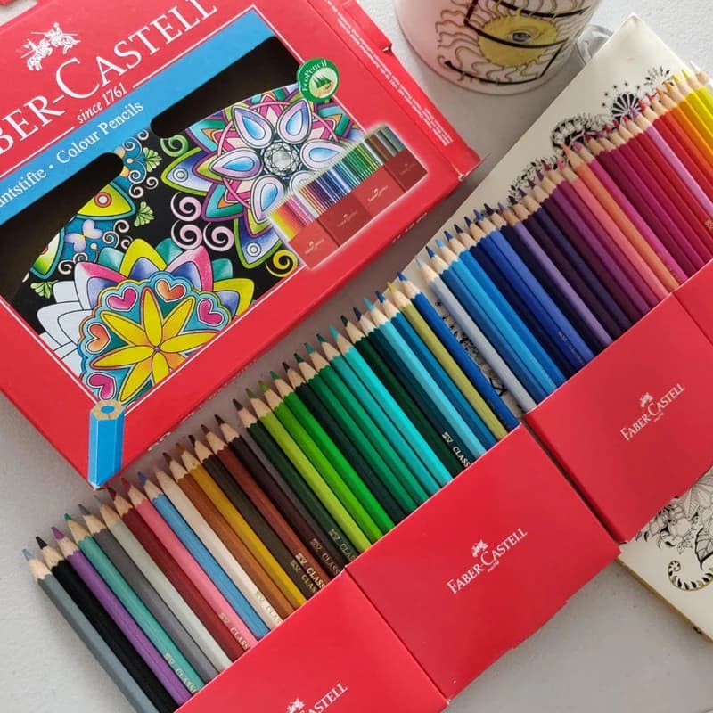 مداد رنگی 60 رنگ جعبه مقوایی فابرکاستل FABER-CASTELL کد 111260 — تصویر ۳