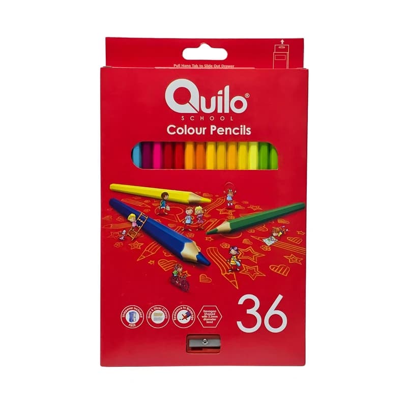 مداد رنگی 36 رنگ مقوایی با تراش کویلو Quilo کد 634159
