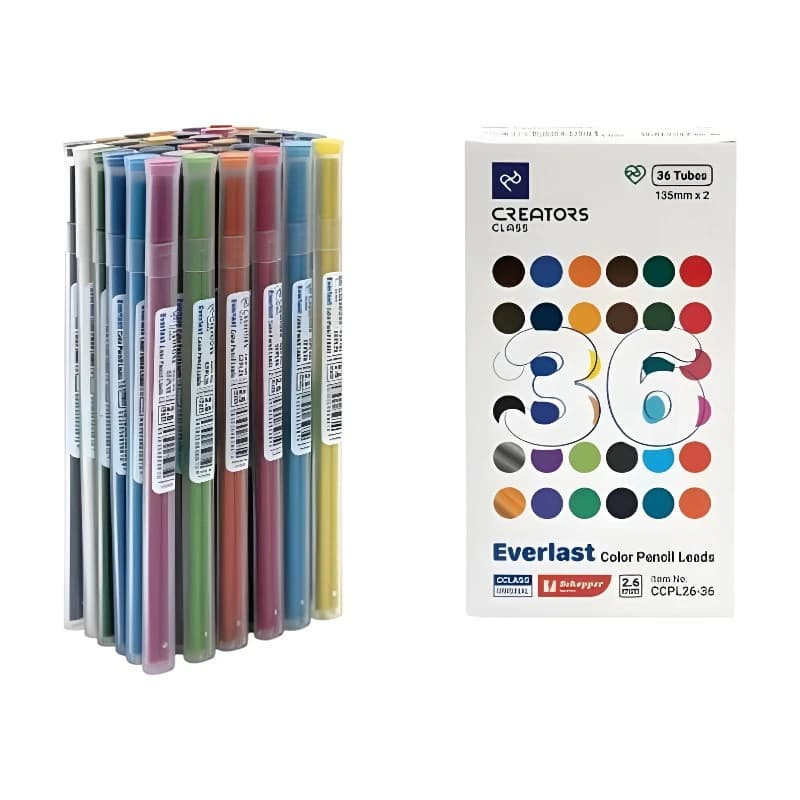 نوک مدادرنگی اتودی 36 رنگ سیکلاس C.CLASS سایز 2.6mm کد CCPL26 — تصویر ۲