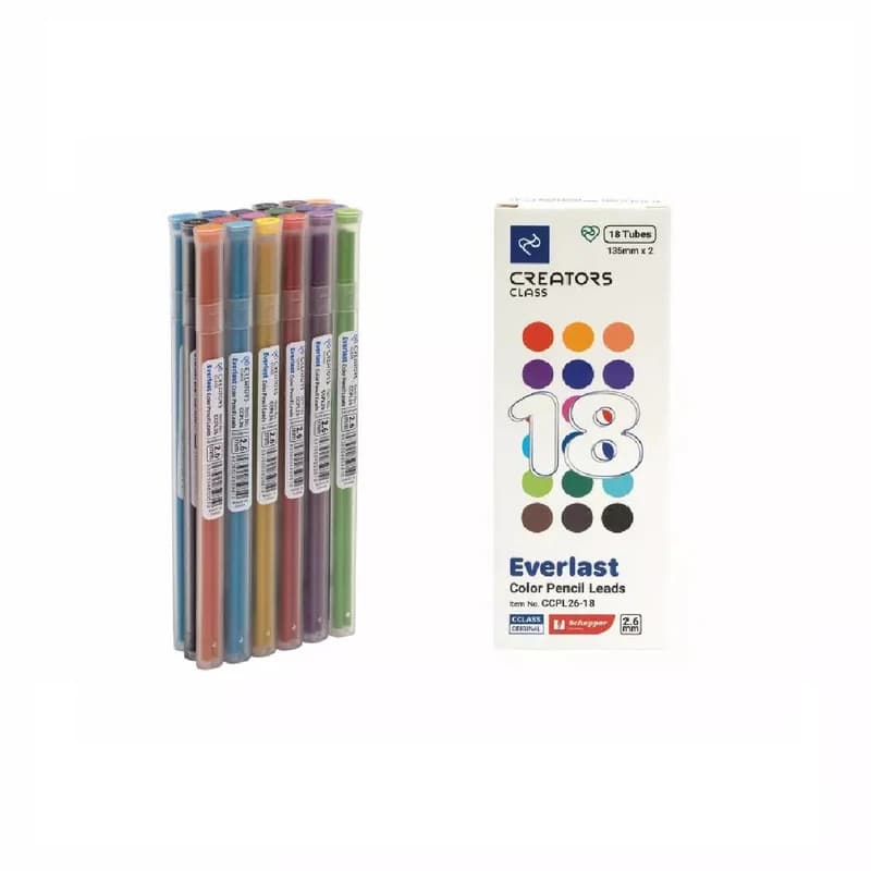 نوک مدادرنگی اتودی 18 رنگ سیکلاس C.CLASS سایز 2.6mm کد CCPL26 — تصویر ۲