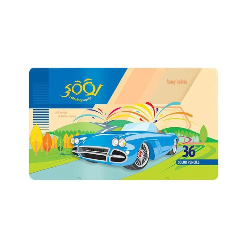 مداد رنگی ۳۶ رنگ جعبه فلزی لووکی LooKy کد 3036