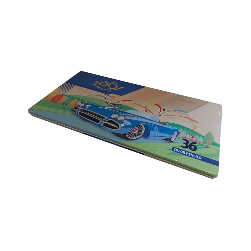 مداد رنگی ۳۶ رنگ جعبه فلزی لووکی LooKy کد 3036 — تصویر ۲