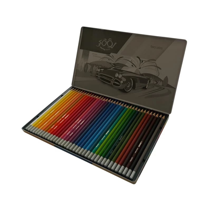 مداد رنگی ۳۶ رنگ جعبه فلزی لووکی LooKy کد 3036 — تصویر ۳