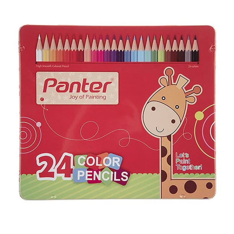 مداد رنگی 24 رنگ جعبه فلزی پنتر Panter کد MCP101-24