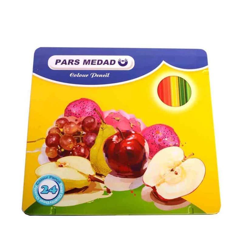 مداد رنگی ۲۴ رنگ جعبه فلزی پارس مداد PARS MEDAD کد 1301 — تصویر ۷