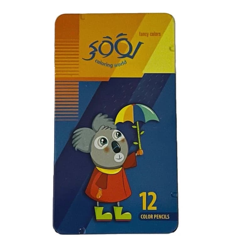 مداد رنگی 12 رنگ جعبه فلزی لووکی Looky کد 3012 — تصویر ۴
