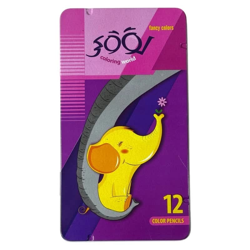 مداد رنگی 12 رنگ جعبه فلزی لووکی Looky کد 3012