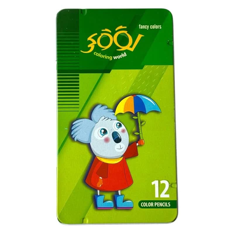 مداد رنگی 12 رنگ جعبه فلزی لووکی Looky کد 3012 — تصویر ۳