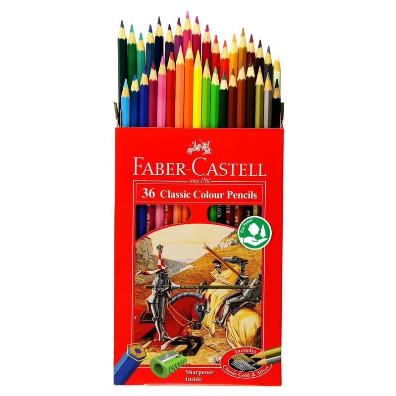 مداد رنگی 36 رنگ مقوایی فابرکاستل FABER-CASTELL کد 115856 — تصویر ۲