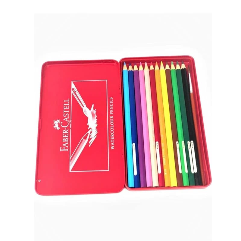 مداد رنگی 12 رنگ جعبه فلزی فابرکاستل FABER-CASTELL کد 115844 — تصویر ۳