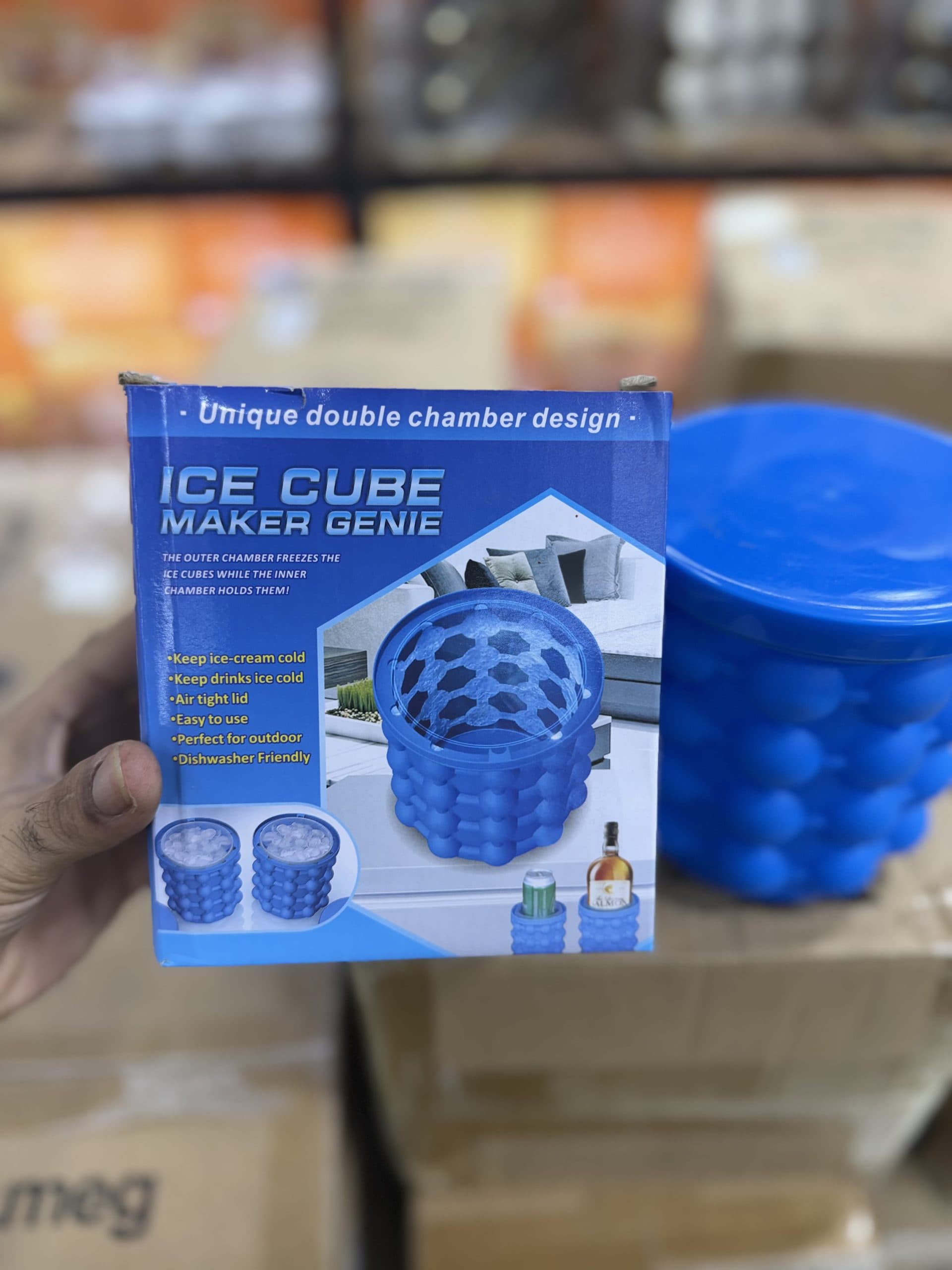 یخ‌ساز سیلیکونی دو محفظه‌ای Ice Cube Maker Genie با درب هوابند، مناسب فریزر و مسافرت |اورجینال(عمده و تک)