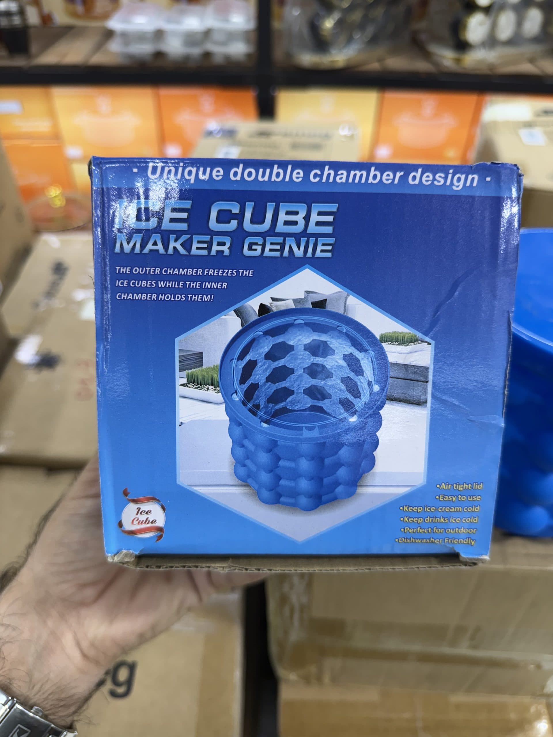 یخ‌ساز سیلیکونی دو محفظه‌ای Ice Cube Maker Genie با درب هوابند، مناسب فریزر و مسافرت |اورجینال(عمده و تک) — تصویر ۴