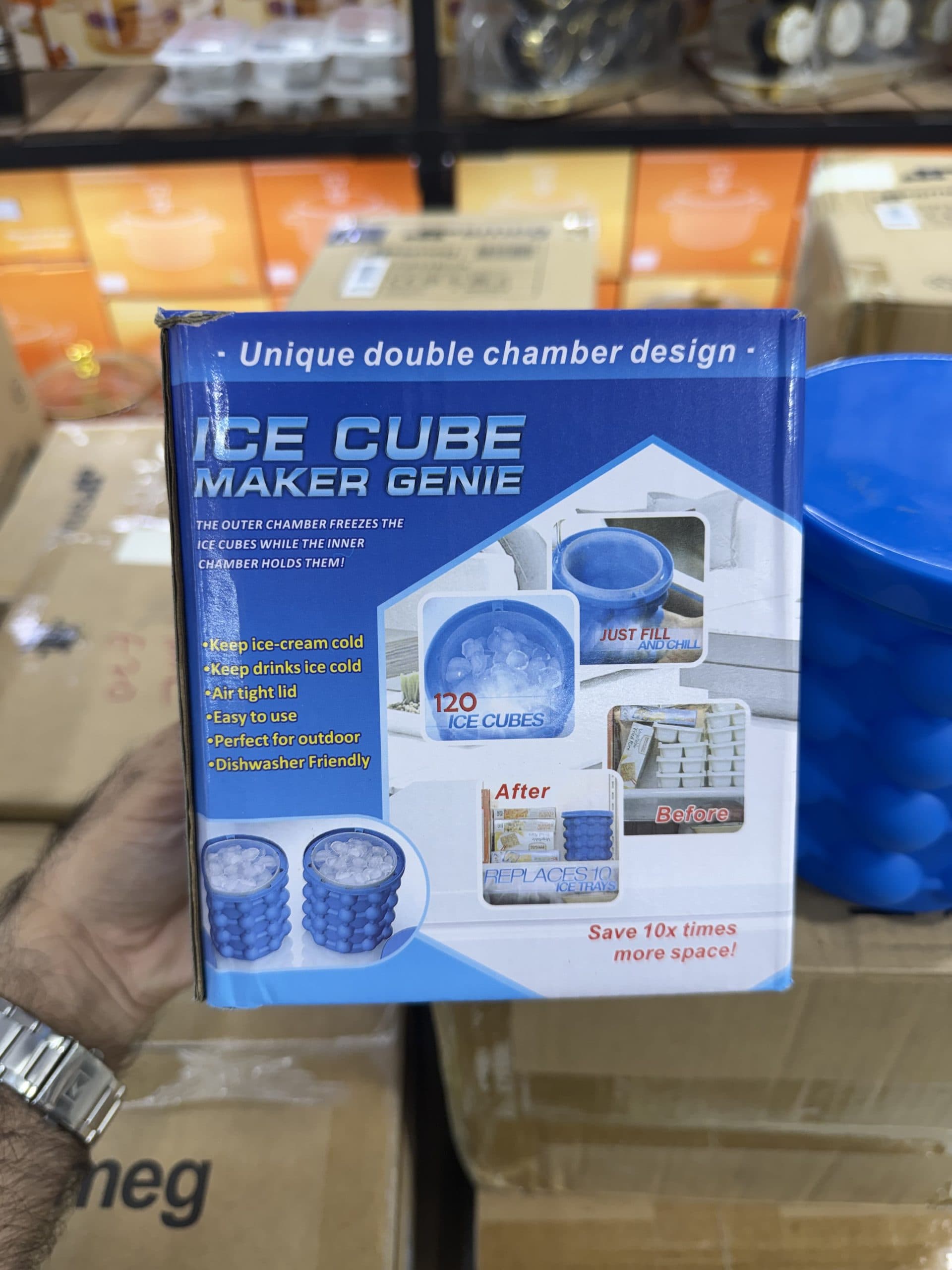 یخ‌ساز سیلیکونی دو محفظه‌ای Ice Cube Maker Genie با درب هوابند، مناسب فریزر و مسافرت |اورجینال(عمده و تک) — تصویر ۳