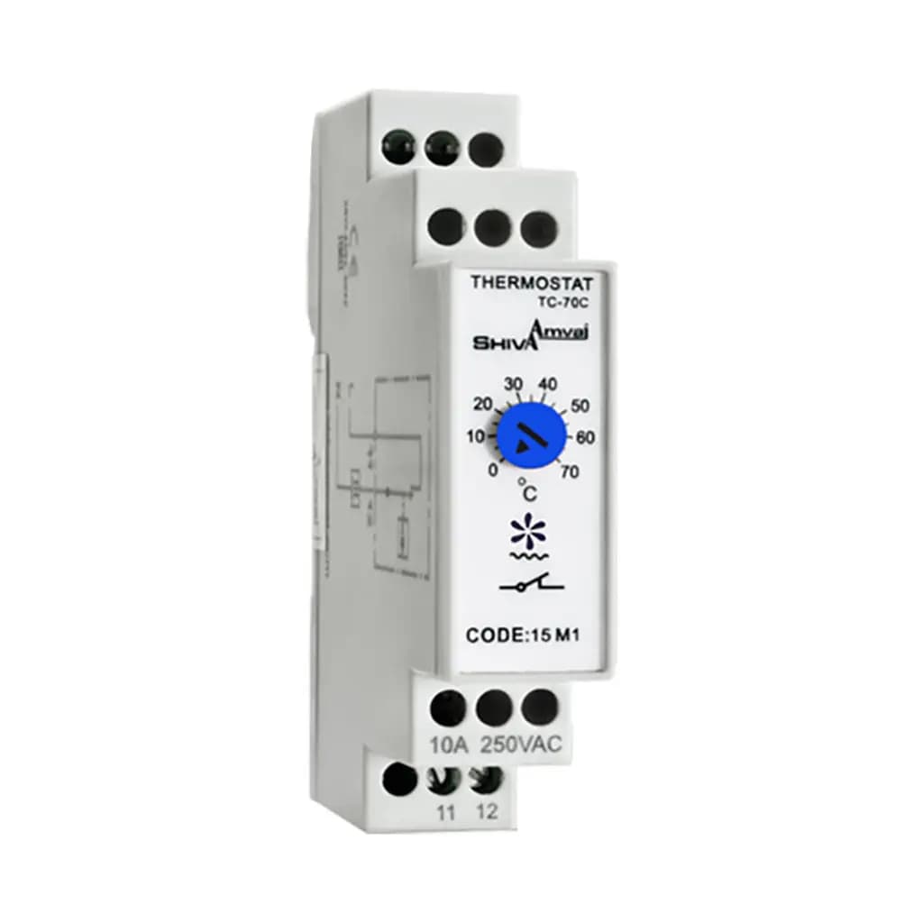 ترموستات تابلویی فن سری M مدل TC-70C کد 15M1 برند شیوا امواج