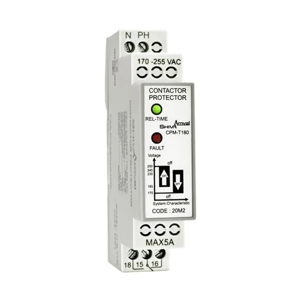 محافظ کنتاکتور کنترل فاز تک فاز سری M مدل CPM-T180 کد 20M2 برند شیوا امواج