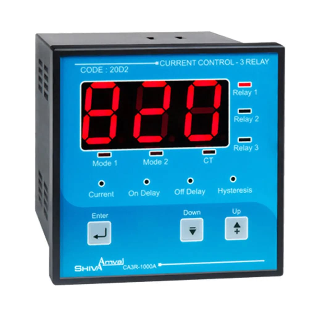 کنترل آمپر سه رله ای مدل CA3R_1000A کد 20D2 برند شیوا امواج