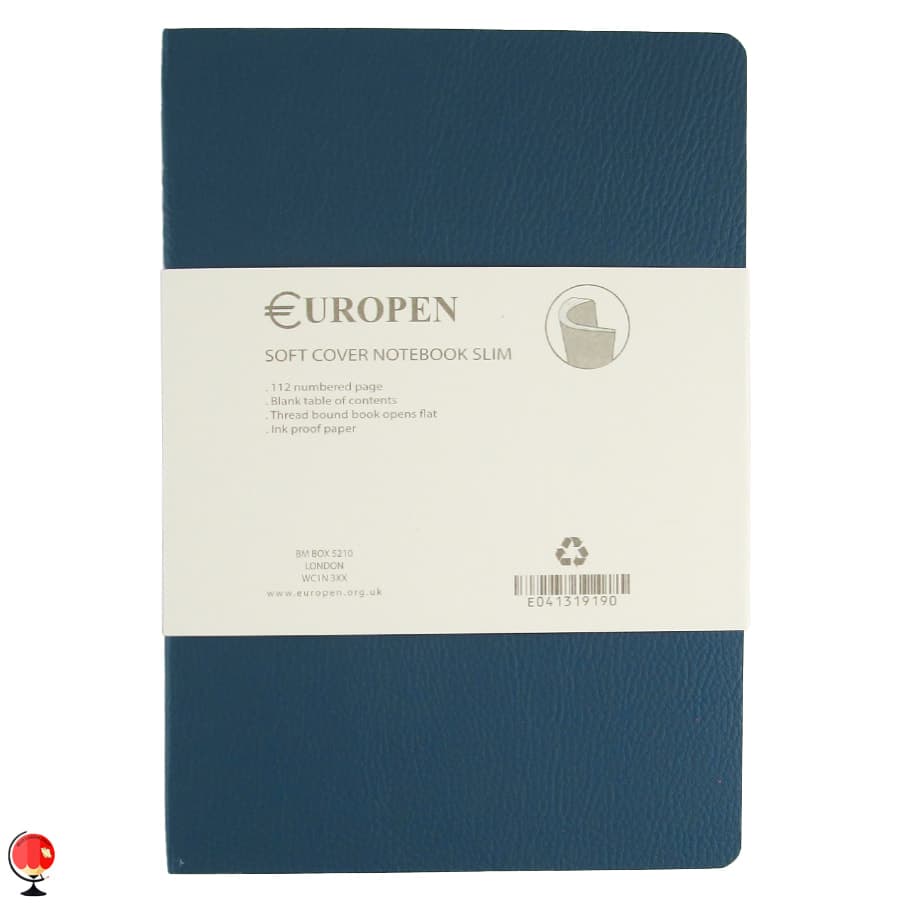 دفتر یوروپن مدل Soft Cover Medium Slim سبزآبی