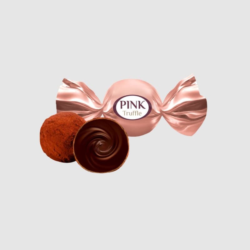 شکلات ترافل پینک صورتی روسی اورجینال Pink بسته یک کیلویی — تصویر ۲