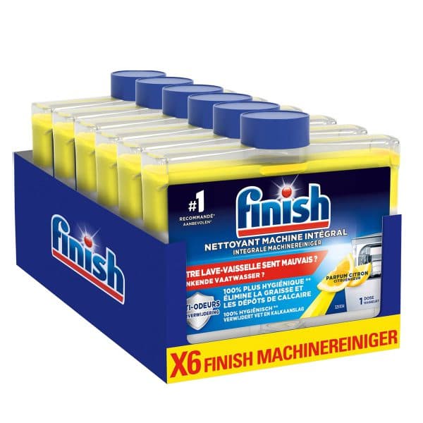 مایع جرم گیر ماشین ظرفشویی فینیش 250 میل کارتن 6 عددی (عمده)