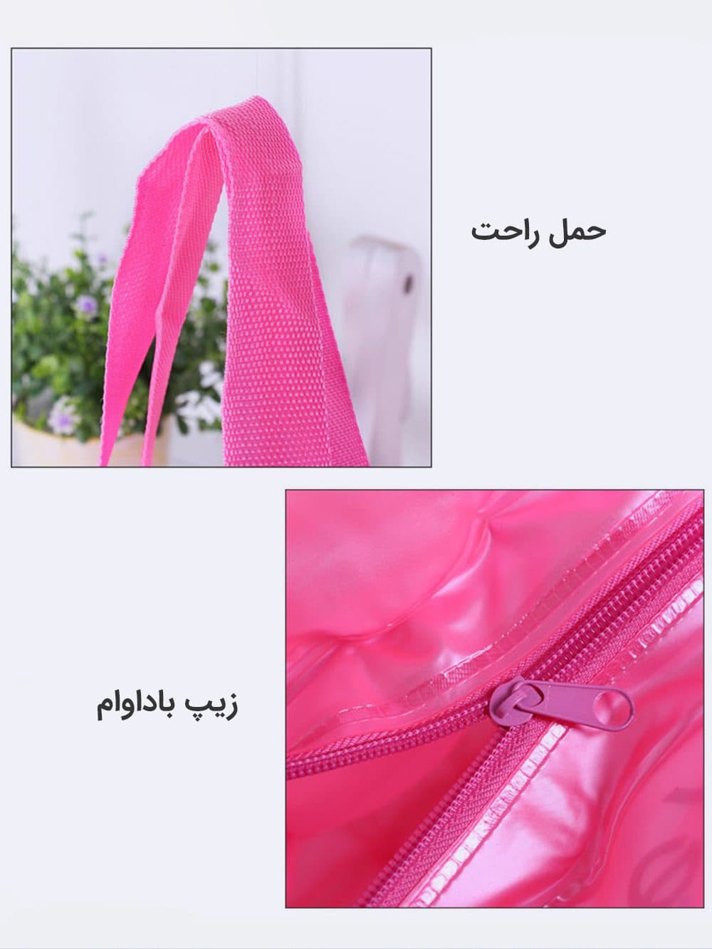 ساک شنا برای استخر زنانه ضد آب شیک و جذاب فانتزی نارنجی رنگ بصورت بادی — تصویر ۷