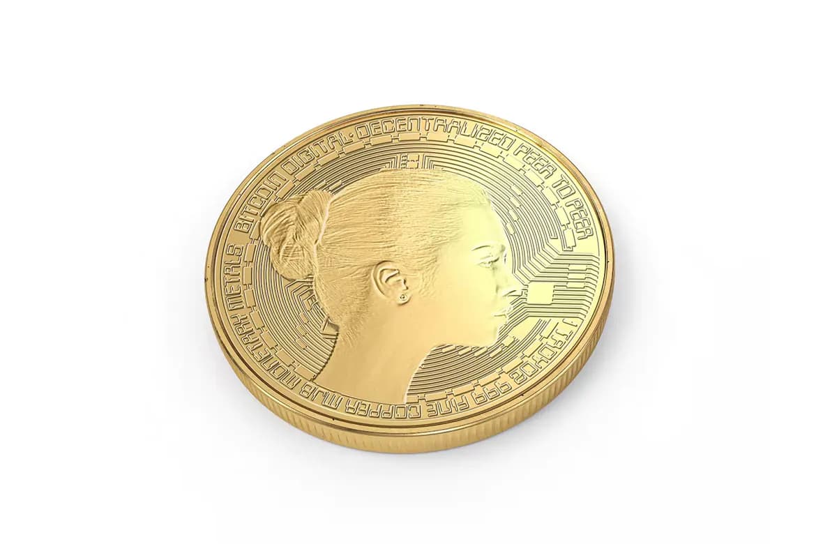 موکاپ سکه طلا — تصویر ۳