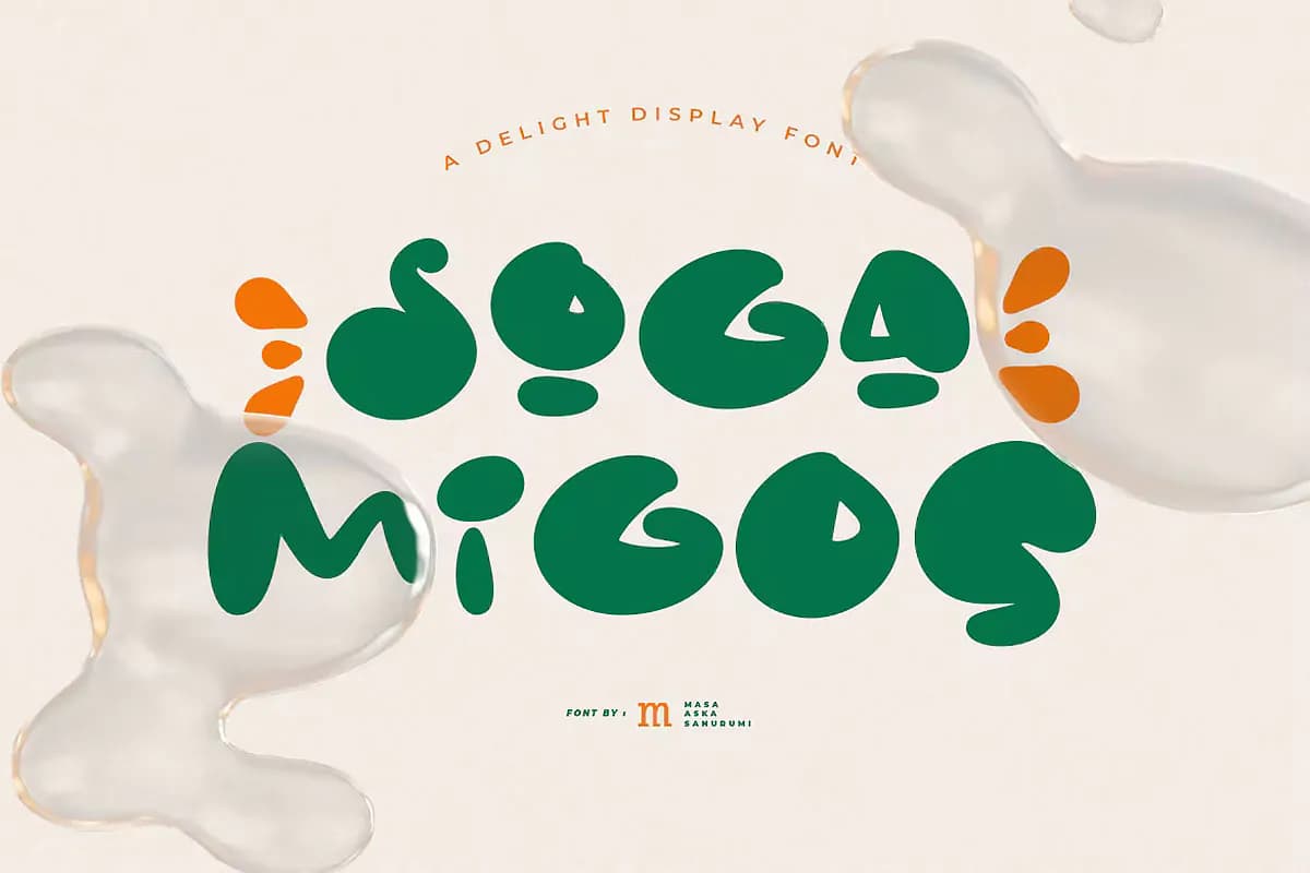 فونت خمیده و پفکی Soga Migos