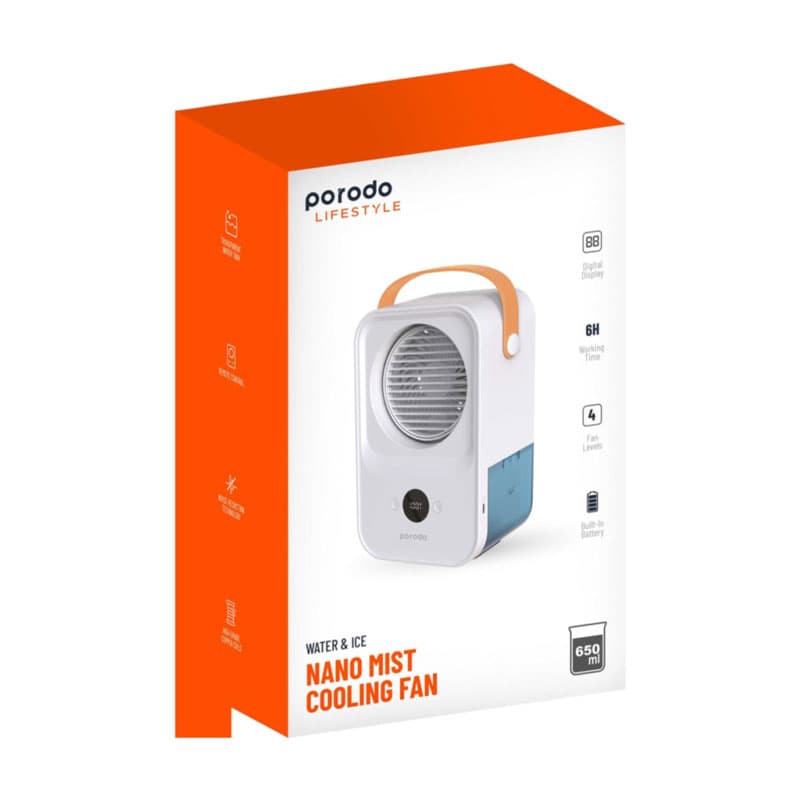 پنکه مه پاش قابل حمل پرودو Porodo Nano Mist Cooling Fan — تصویر ۲