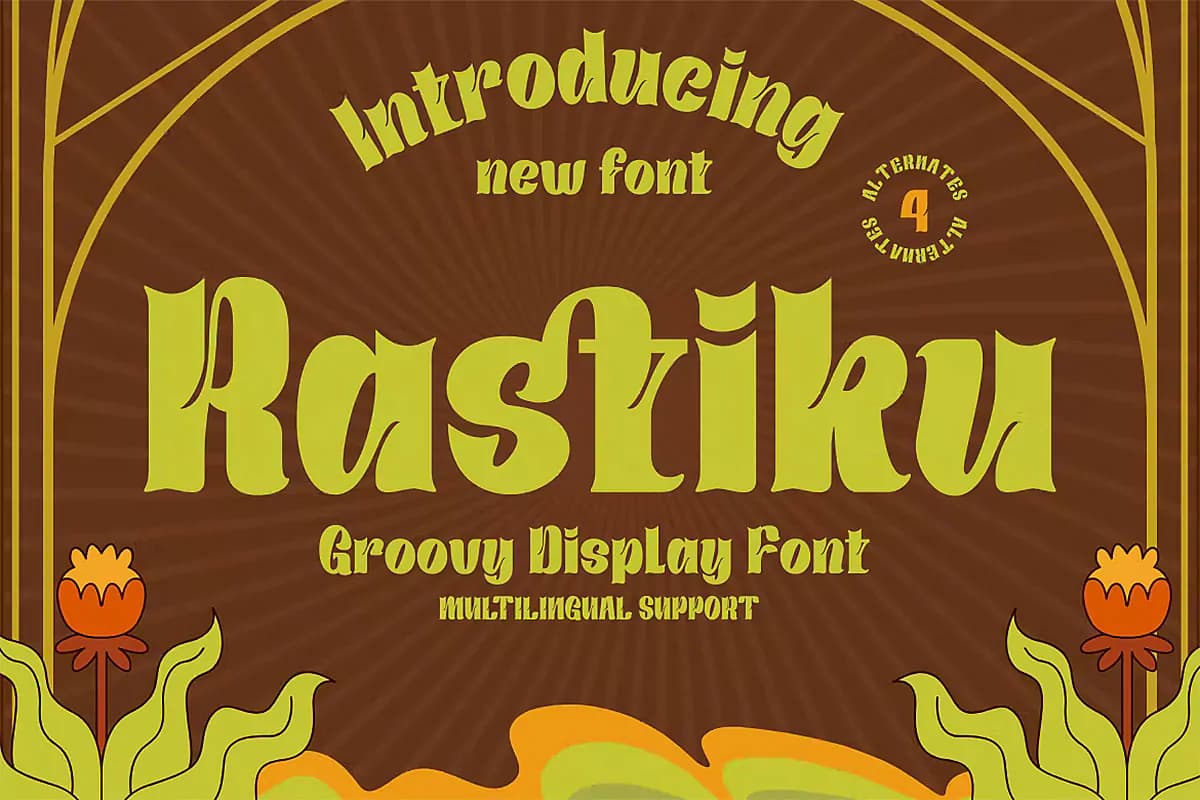 فونت خمیده گرووی Rastiku