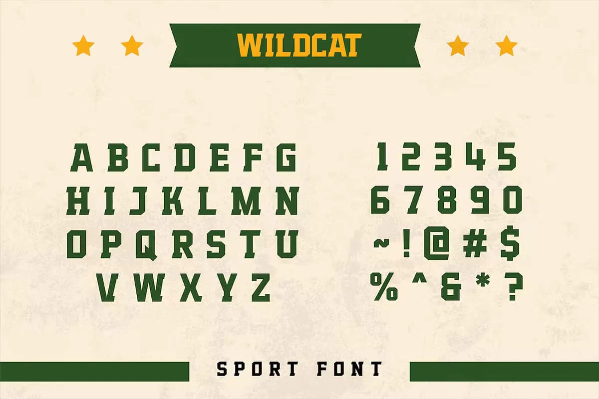 تایپ فیس ورزشی Wildcat — تصویر ۴