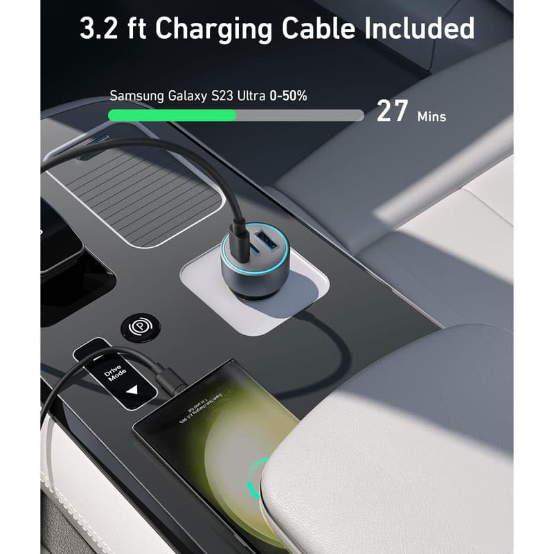 شارژر فندکی انکر Anker 535 Car Charger (67W) مدل B2731 — تصویر ۴