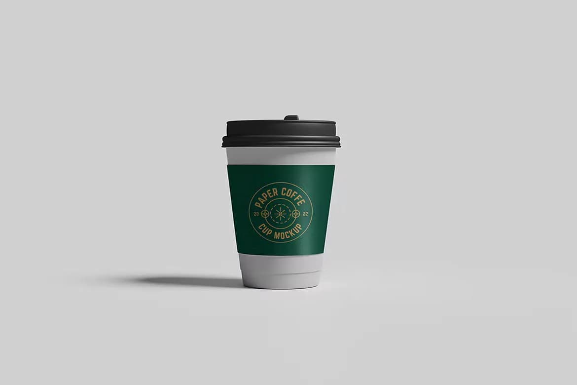 موکاپ لیوان کاغذی لیبل دار — تصویر ۴