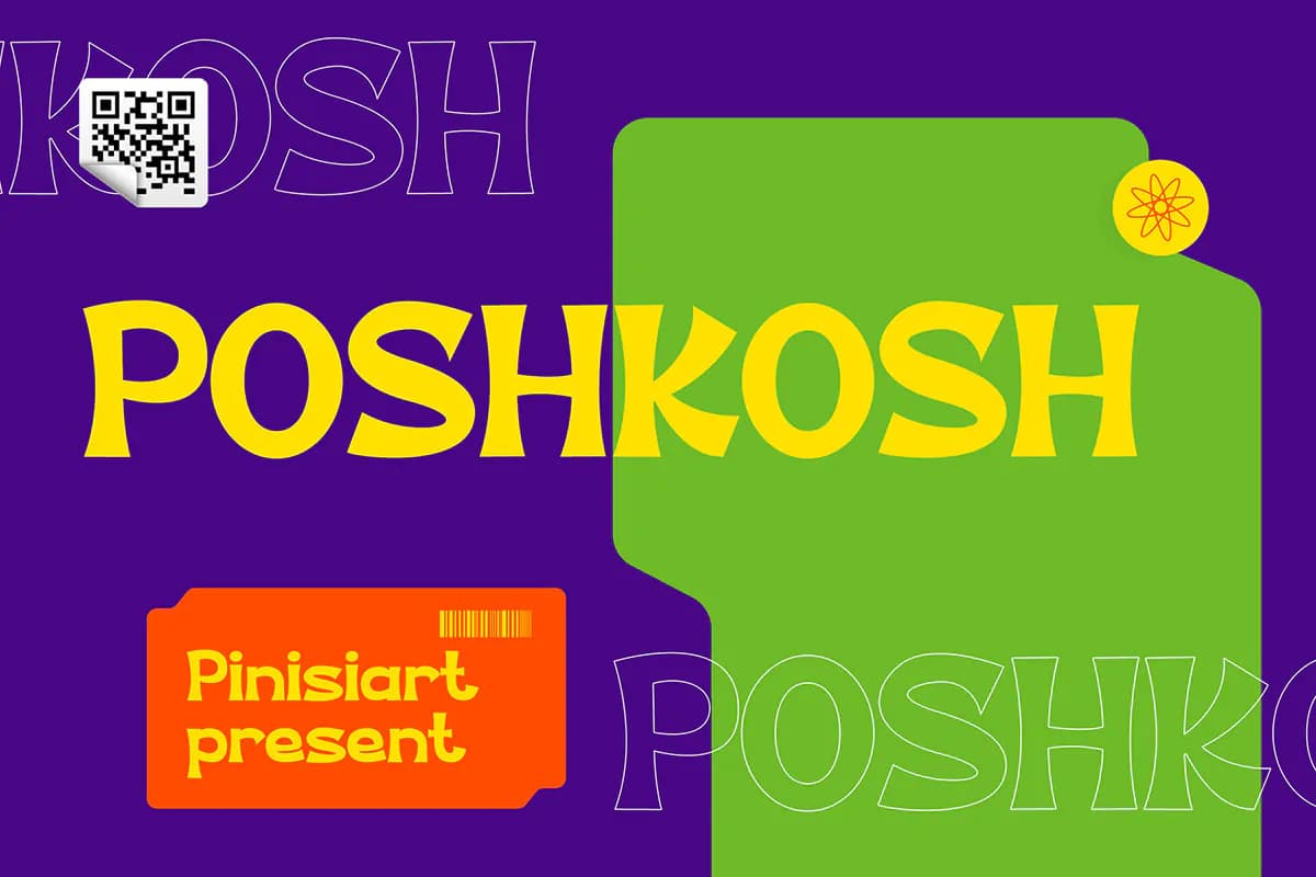 فونت نمایشی POSHKOSH — تصویر ۲