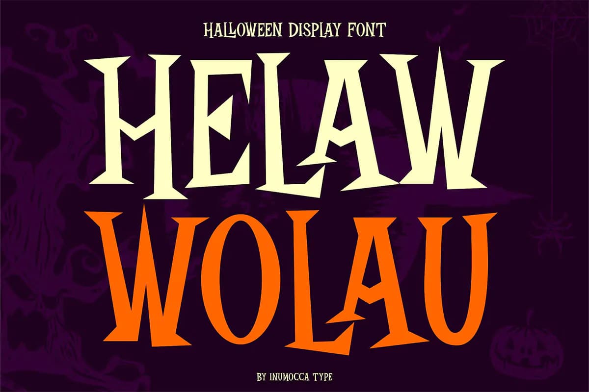 فونت ترسناک هالووین Helaw Wolau