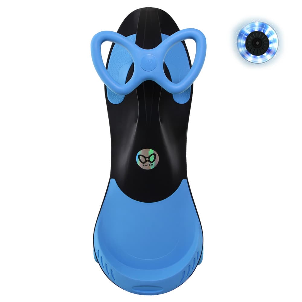 سه چرخه لوپ کار مشکی-آبی چرخ ژله ای loopcar