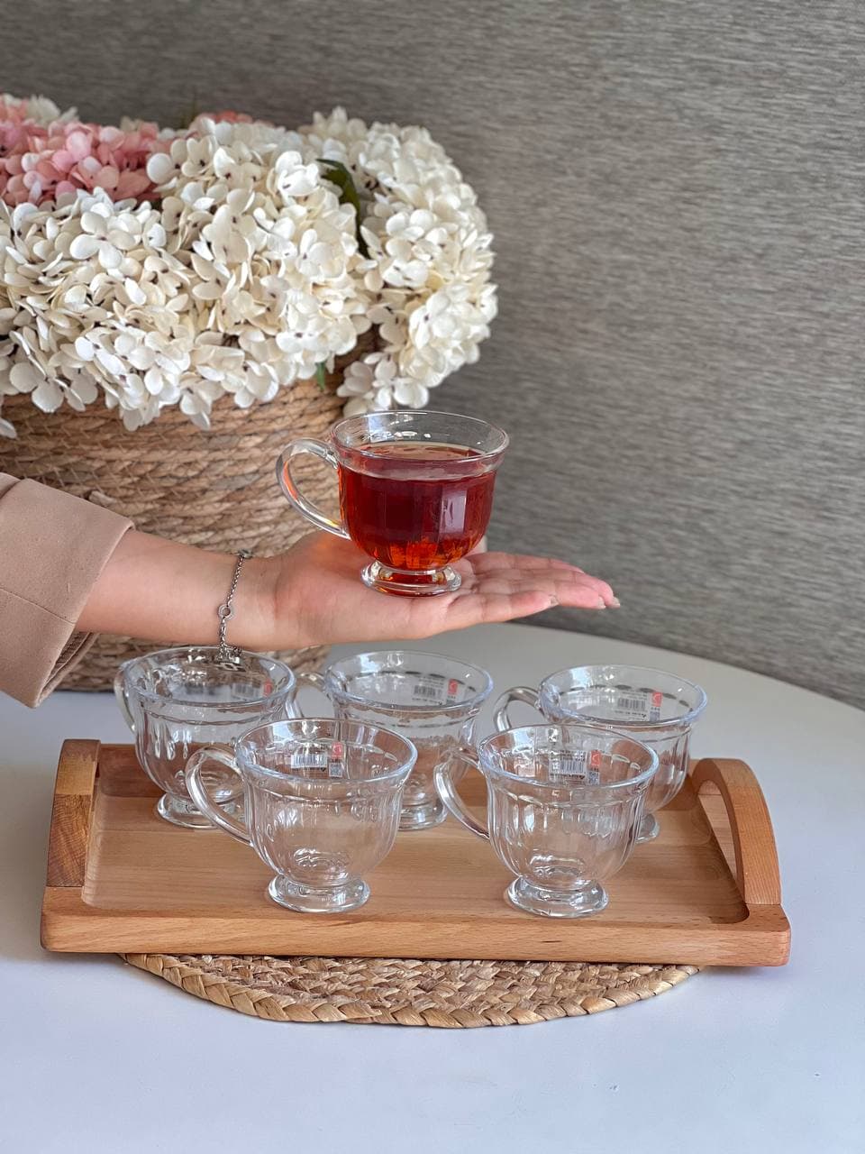 فنجان شیشه ای چای خوری دلی deli مدل پرنس — تصویر ۵