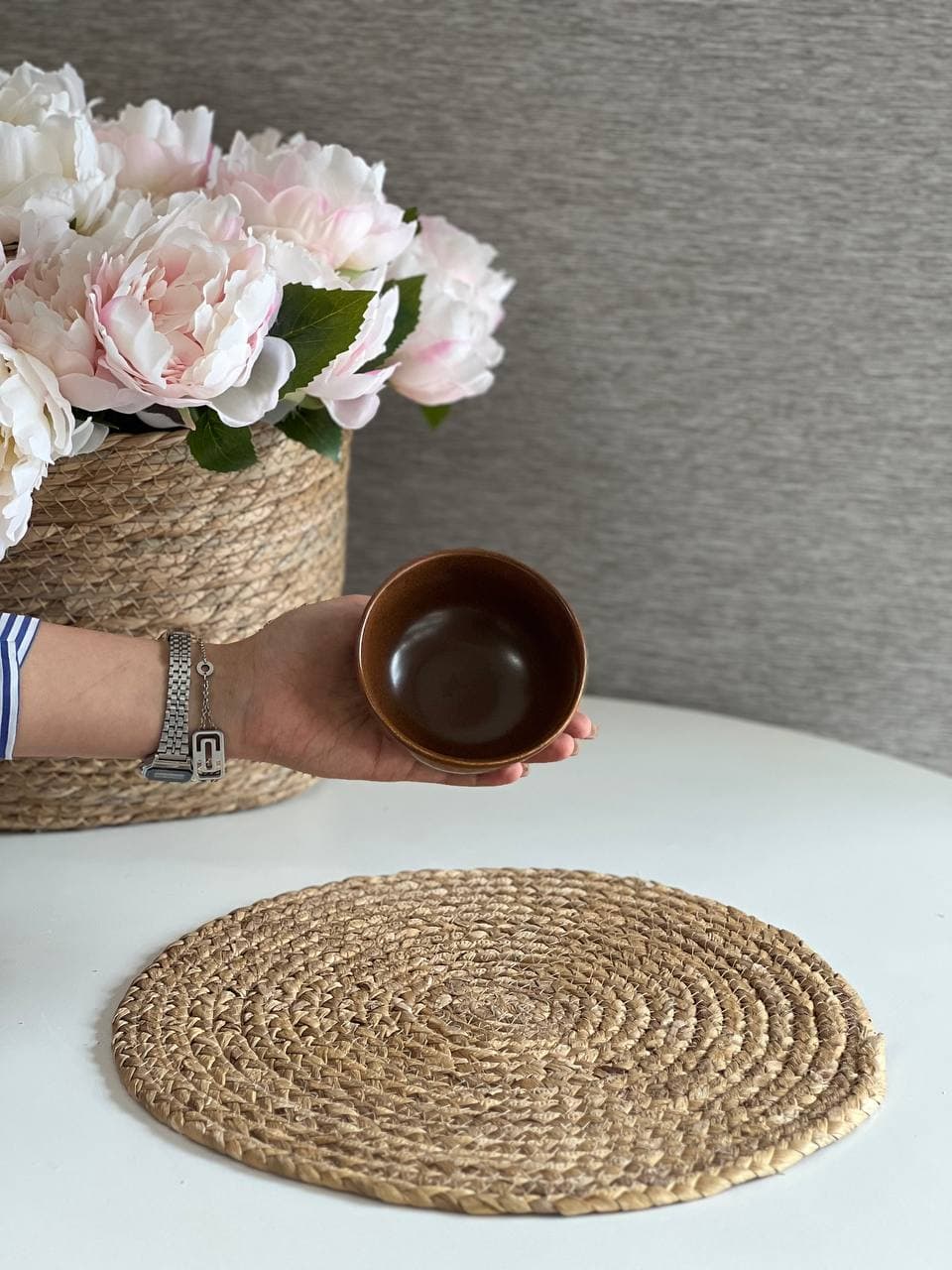 سرویس غذاخوری تک نفره طرح ایکیا – رنگ ری اکتیو قهوه ای — تصویر ۶