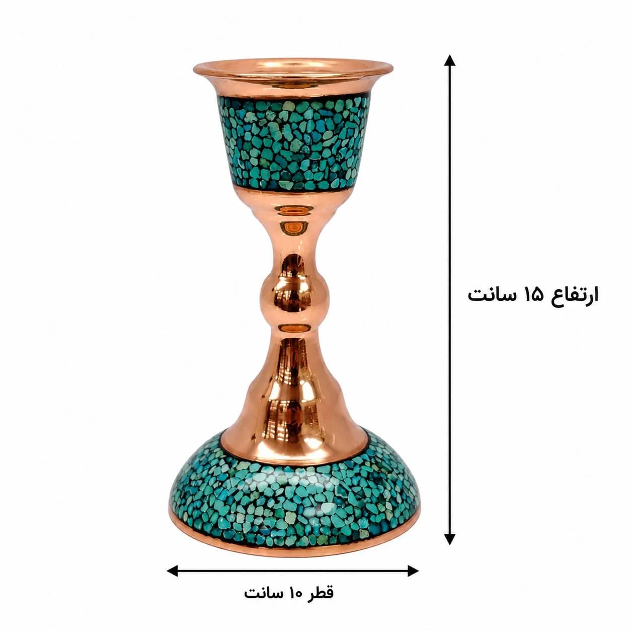 شمعدان فیروزه کوبی کد15 — تصویر ۳