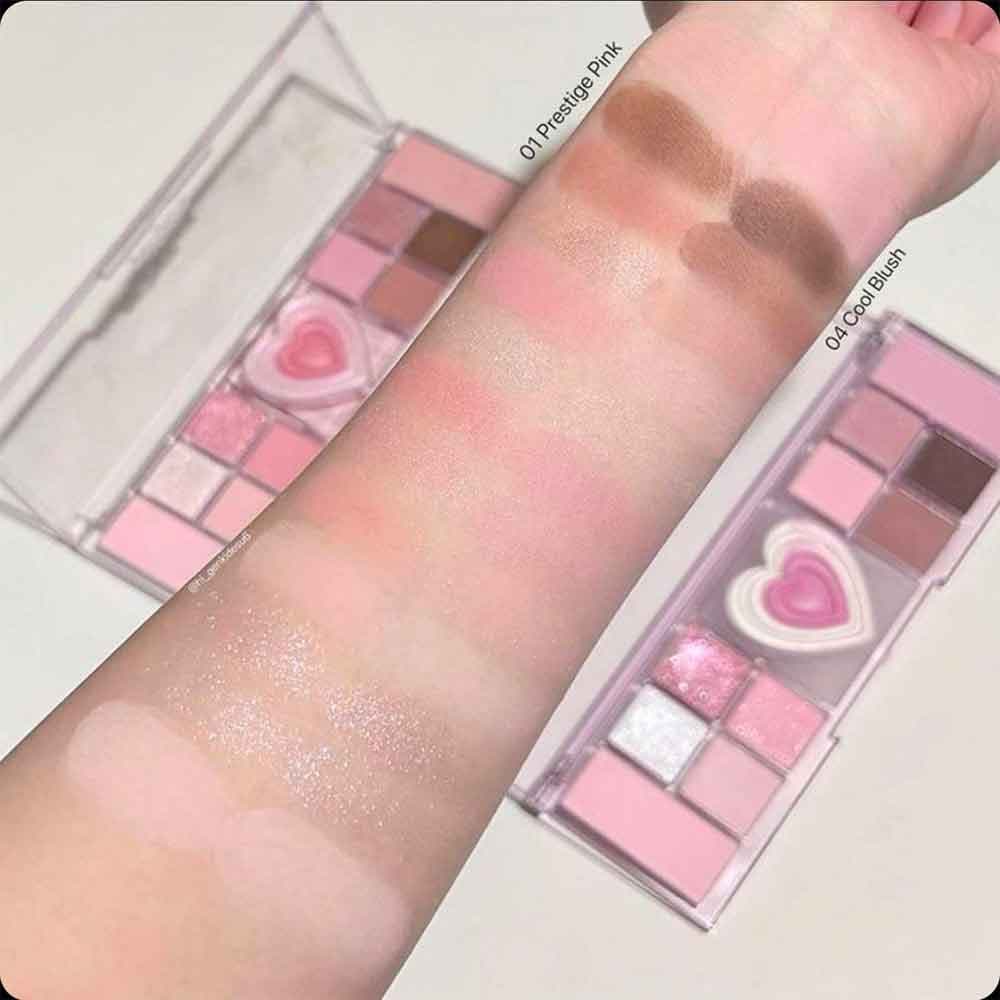 پالت سایه و هایلایتر و رژگونه قلبی میس لارا — تصویر ۲