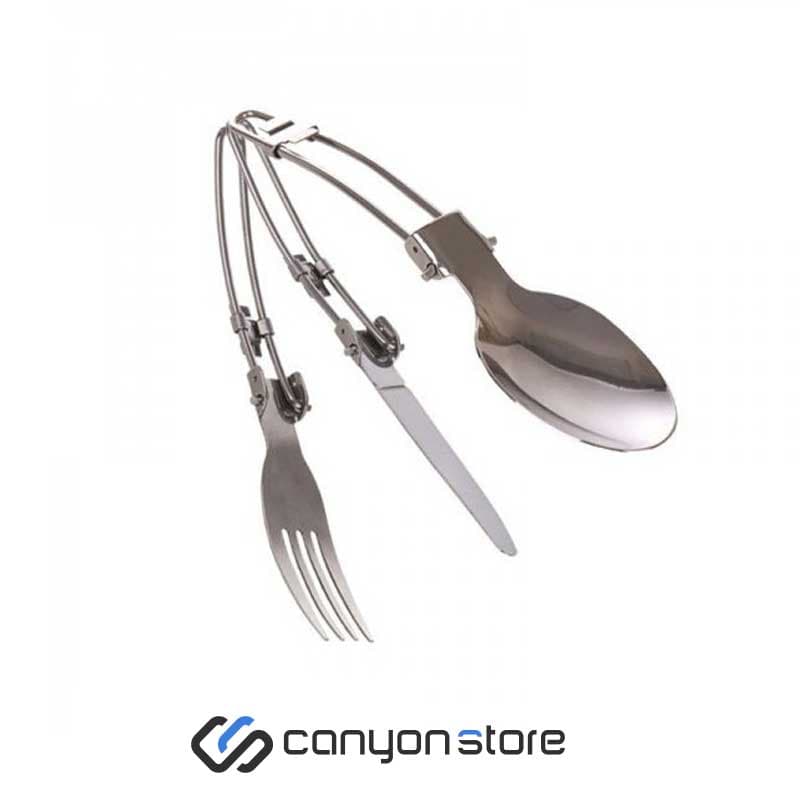 ست قاشق و چنگال سه تکه تاشو استیل – K8003