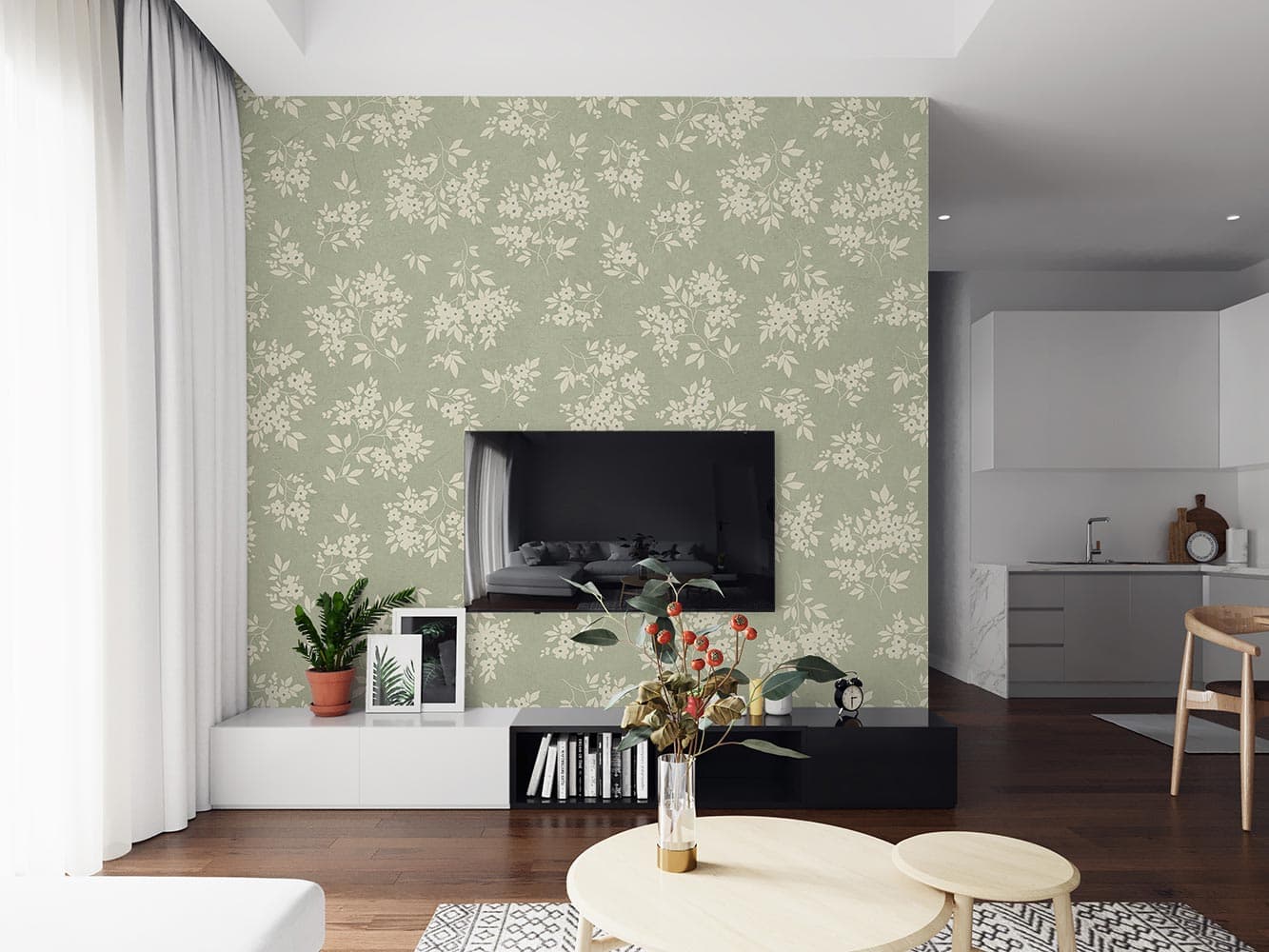 کاغذ دیواری مدل گل ریز W10155400 — تصویر ۲
