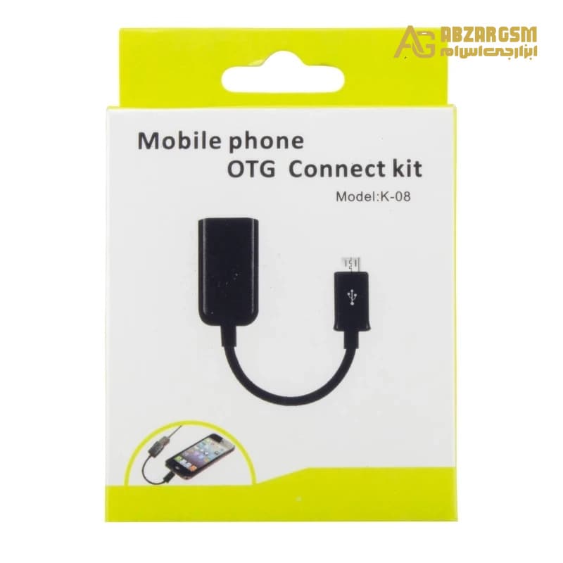 تبدیل OTG کانکتور Micro USB سیم دار 15cm مدل K-08 — تصویر ۲