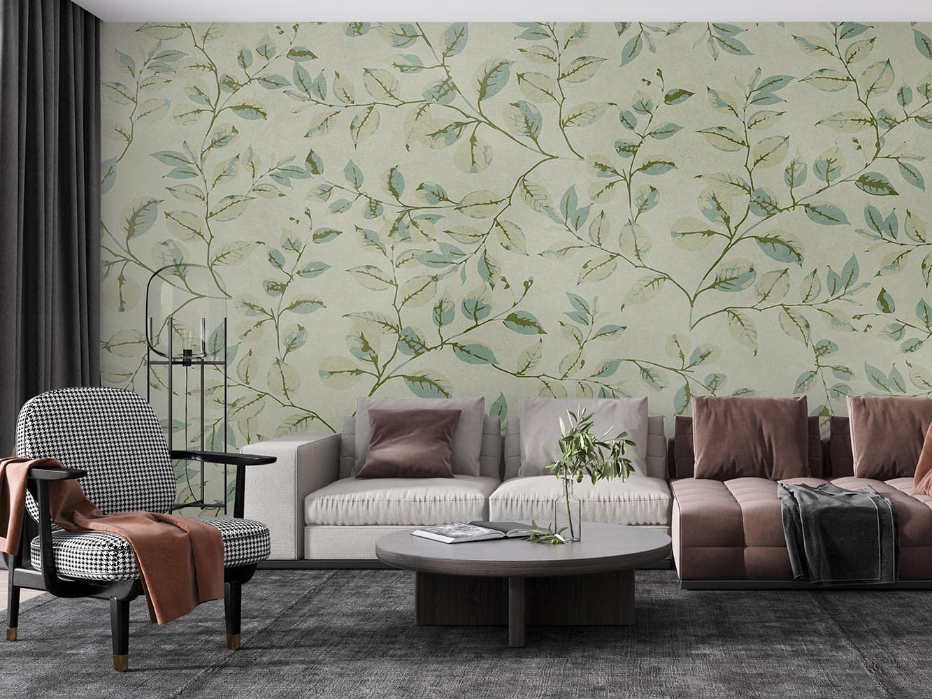 کاغذ دیواری مدل برگ ریز W10151500 — تصویر ۲