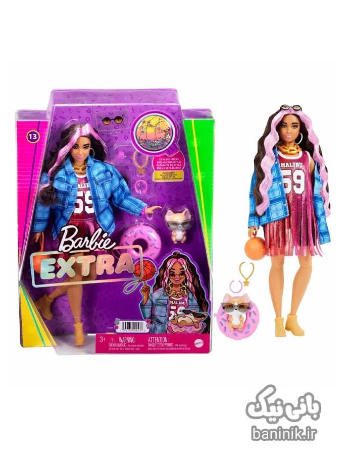 عروسک باربی اکسترا با لباس بسکتبال Barbie — تصویر ۵