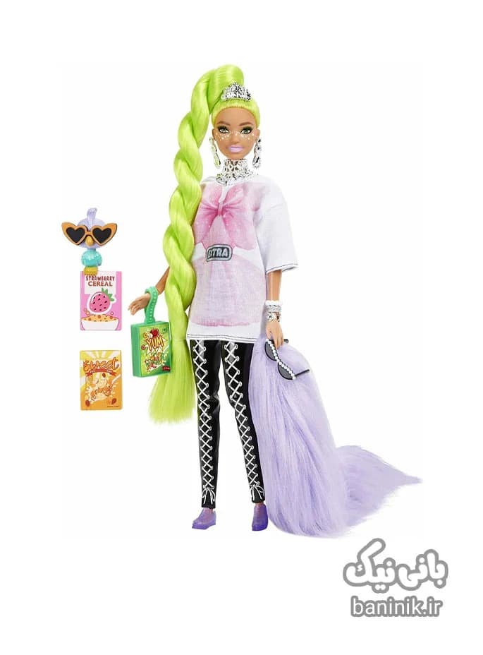 عروسک باربی اکسترا فشن مو سبز Barbie — تصویر ۲