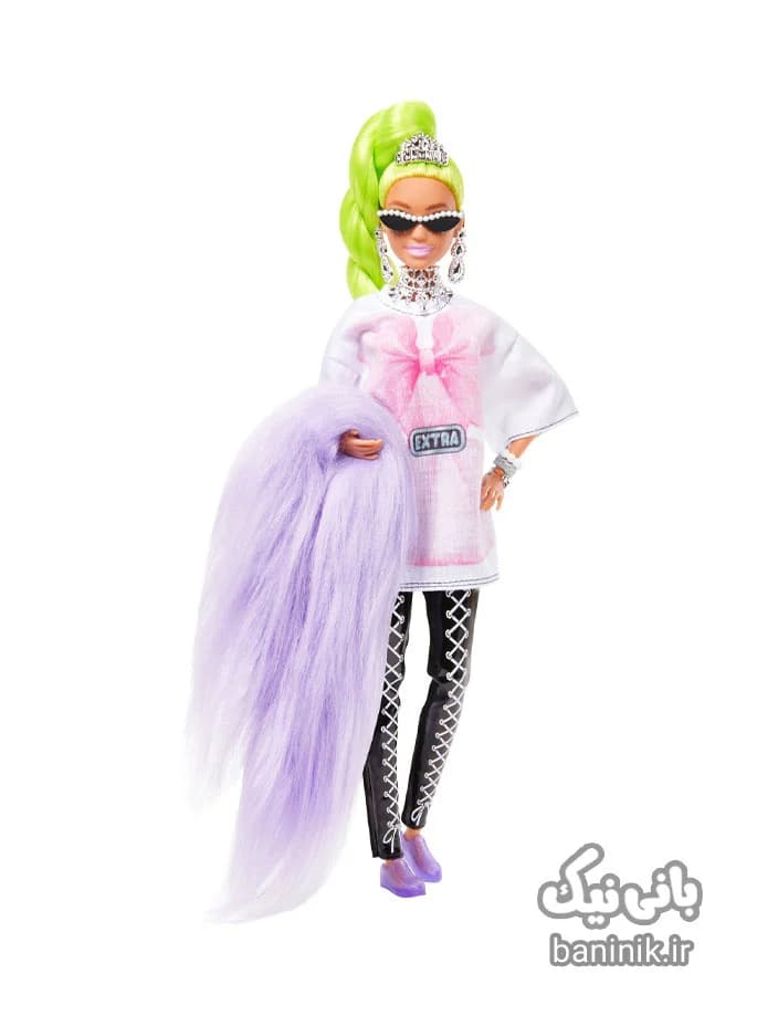عروسک باربی اکسترا فشن مو سبز Barbie — تصویر ۴